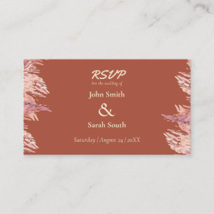 Recepción 3,5 x 2 Tarjeta de gabinete del Boda RSVP - Terrac
