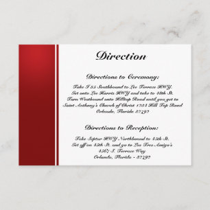 Recepción 3,5 x 5 Tarjeta de dirección Árbol blanco rojo