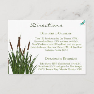 Recepción 3.5 x 5 Tarjeta de dirección Cattail/Dragonfly en