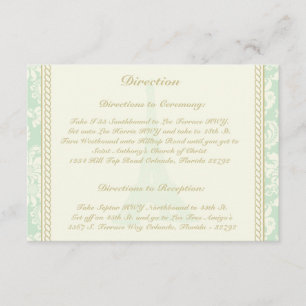 Recepción 3,5 x 5 Tarjeta de dirección Damask París