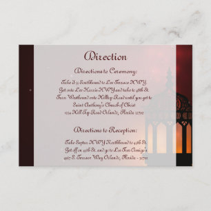 Recepción 3.5 x 5 Tarjeta de dirección Marrón linterna marro