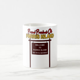 "Recepción a la isla" 11oz de Parris. Taza blanca