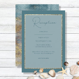 Recepción Abstracta de Playa Moderna Verde Azul y 