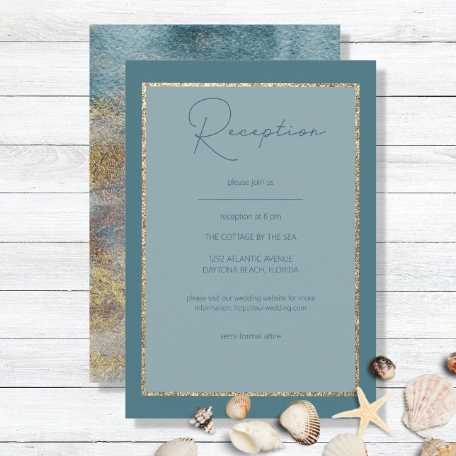 Recepción Abstracta de Playa Moderna Verde Azul y  (Subido por el creador)