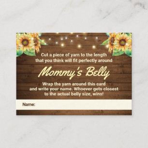 Recepción Adivinar a Mommys tarjeta de juego Belly Sunflower