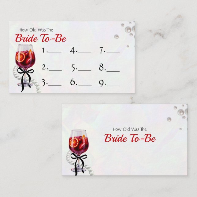 Recepción Adivinen qué edad tiene la tarjeta de respuesta de (Anverso / Reverso)