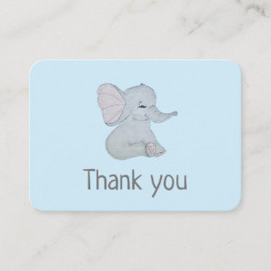 Recepción Adorable elefante ducha de bebé tarjeta de agradec