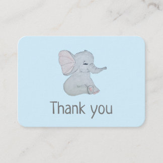 Recepción Adorable elefante ducha de bebé tarjeta de agradec