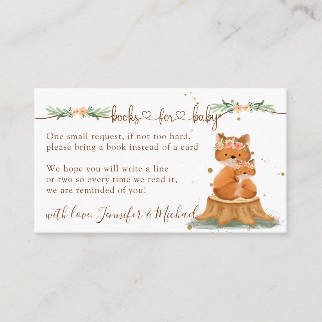 Recepción Adorables libros temáticos de Fox para tarjeta de  (Anverso)