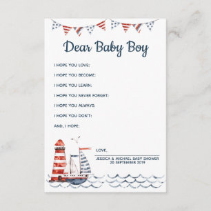 Recepción Ahoy: Tarjeta de Consejos para el Bebé