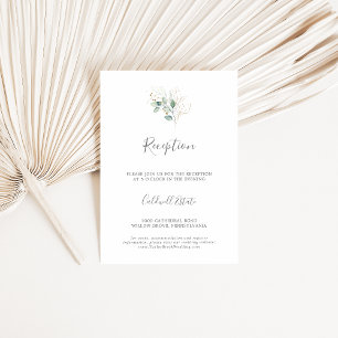 Recepción Airy Greenery & Gold Wedding Tarjeta de inserción
