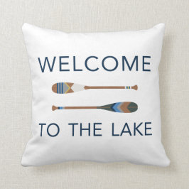 Recepción al Cojín decorativo pintado lago de la