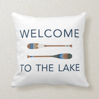 Recepción al Cojín decorativo pintado lago de la