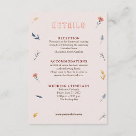 Recepción Alegre tarjeta de gabinete de detalles florales de