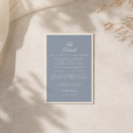 Recepción Algo Azul Tarjeta de Detalles de Boda Azul Polvori