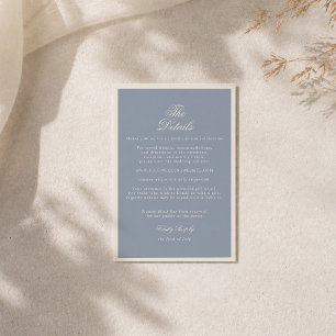 Recepción Algo Azul Tarjeta de Detalles de Boda Azul Polvori