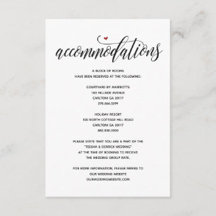 Recepción Alojamiento de boda rústica moderna tarjeta v1