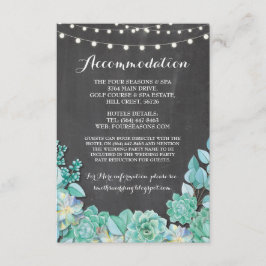 Recepción Alojamiento de Suculentas Tarjeta de Boda de Menta