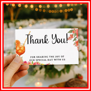 Recepción Amor a Primera Spritz Tarjeta de Agradecimiento In