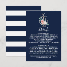 Recepción Anclaje floral | Tarjeta de inserción de detalles 
