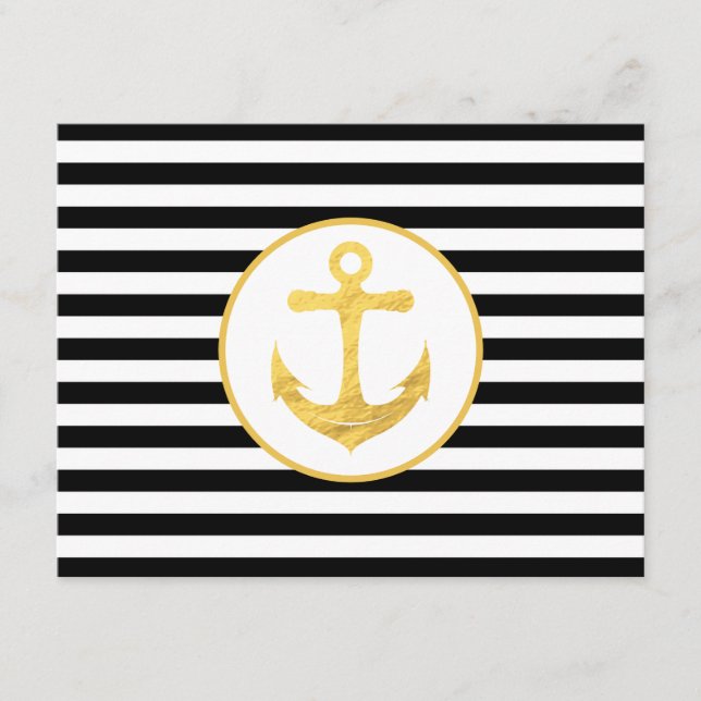 Recepción Anclaje y franjas | Tema náutico | Tarjeta de insc (Anverso)