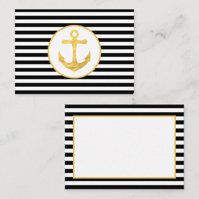 Recepción Anclaje y franjas | Tema náutico | Tarjeta de insc (Anverso / Reverso)