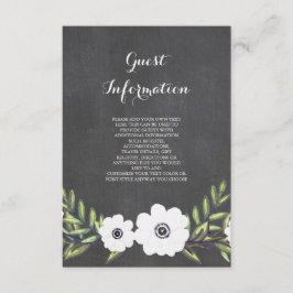 Recepción Anémonas pintadas de pizarra - tarjeta de informac