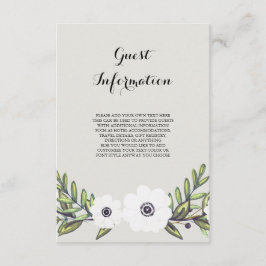 Recepción Anemones pintados - tarjeta de información