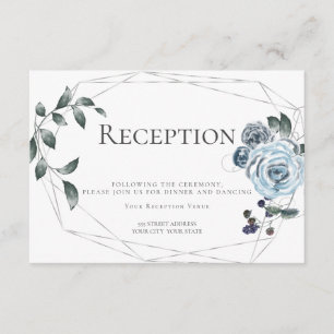 Recepción Aquarela Floral Azul Polvoriento Plate