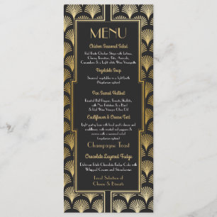 Recepción Art Deco del Boda de menús de los años 1