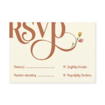 Audaces tonos de tierra retro | Tarjeta RSVP