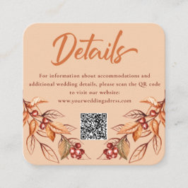 Recepción Autumn Earth ton Terracotta Boda Tarjeta de Gabine