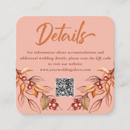 Recepción Autumn Earth ton Terracotta Boda Tarjeta de Gabine