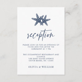 Recepción azul de la marina Starfish de bodas de p