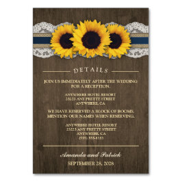 Recepción azul rústico de girasol + Tarjetas de ho