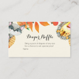 Recepción Baby Shower de animal rústico - Tarjeta Raffle de