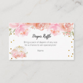 Recepción Baby Shower de calabaza floral - Tarjeta Raffle de