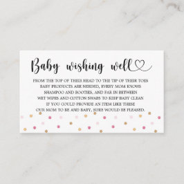 Recepción Baby Shower, tarjeta de gabinete Baby Wire Well