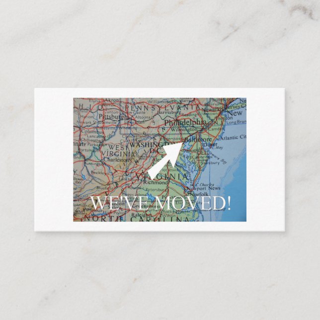 Recepción Baltimore Maryland Hemos mudado nueva tarjeta de d (Anverso)