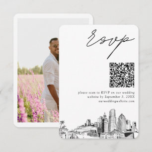 Recepción Baraja de Miami RSVP Código QR Tarjeta de presenta