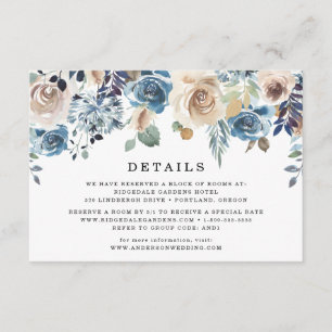Recepción Belleza en Flor   Tarjeta de Detalles de Boda