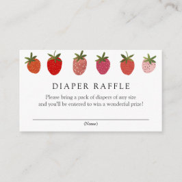 Recepción Berry Sweet Strawberry Diaper Raffle tarjeta de in