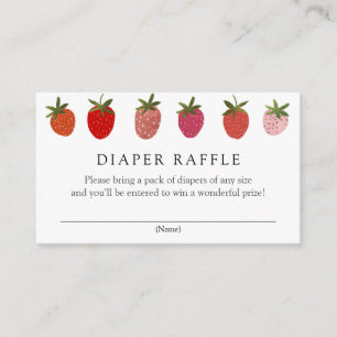 Recepción Berry Sweet Strawberry Diaper Raffle tarjeta de in