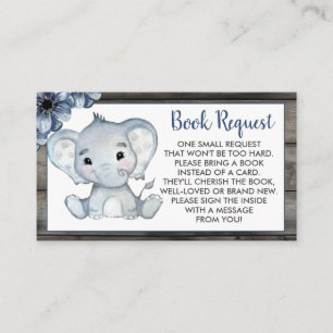 Recepción Billete de la tarjeta Rustic Blue Elephant