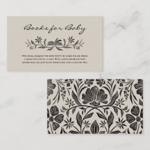 Recepción Black Floral Books para la tarjeta de inserción pa