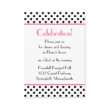 Black White Polka Dots Bat Mitzvah Tarjeta de Rece