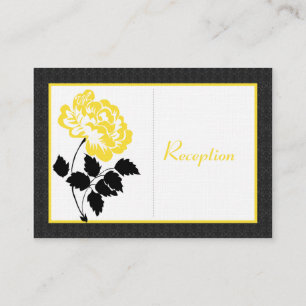 Recepción Black, White, Yellow Peony en la tarjeta de envolt
