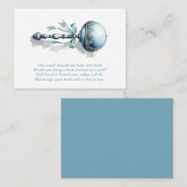 Recepción Blue Baby Rattle Boy Books para la tarjeta de soli