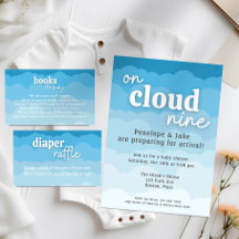 Blue Cloud Shower Boks para tarjeta de envoltorio 