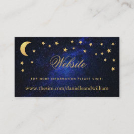 Recepción Boda celestial web de estrellas de oro y tarjeta d